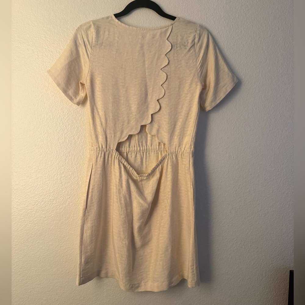 Madewell Scenic View Silk Scalloped Back Dress XS